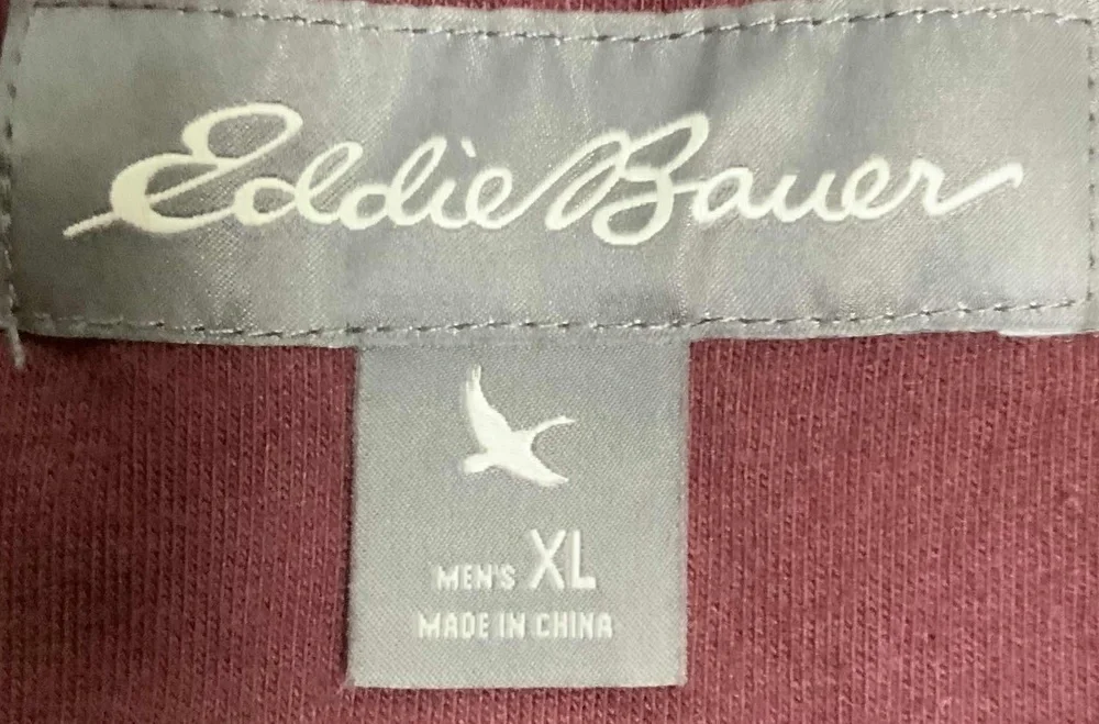 Eddie Bauer Maroon QuarterZip Long Sleeve Pullover Sweater XL Grunge Granola Boy